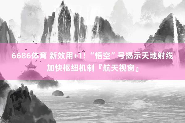 6686体育 新效用+1! “悟空”号揭示天地射线加快枢纽机制『航天视窗』