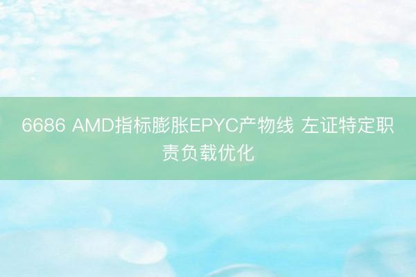 6686 AMD指标膨胀EPYC产物线 左证特定职责负载优化